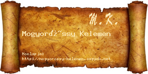 Mogyoróssy Kelemen névjegykártya